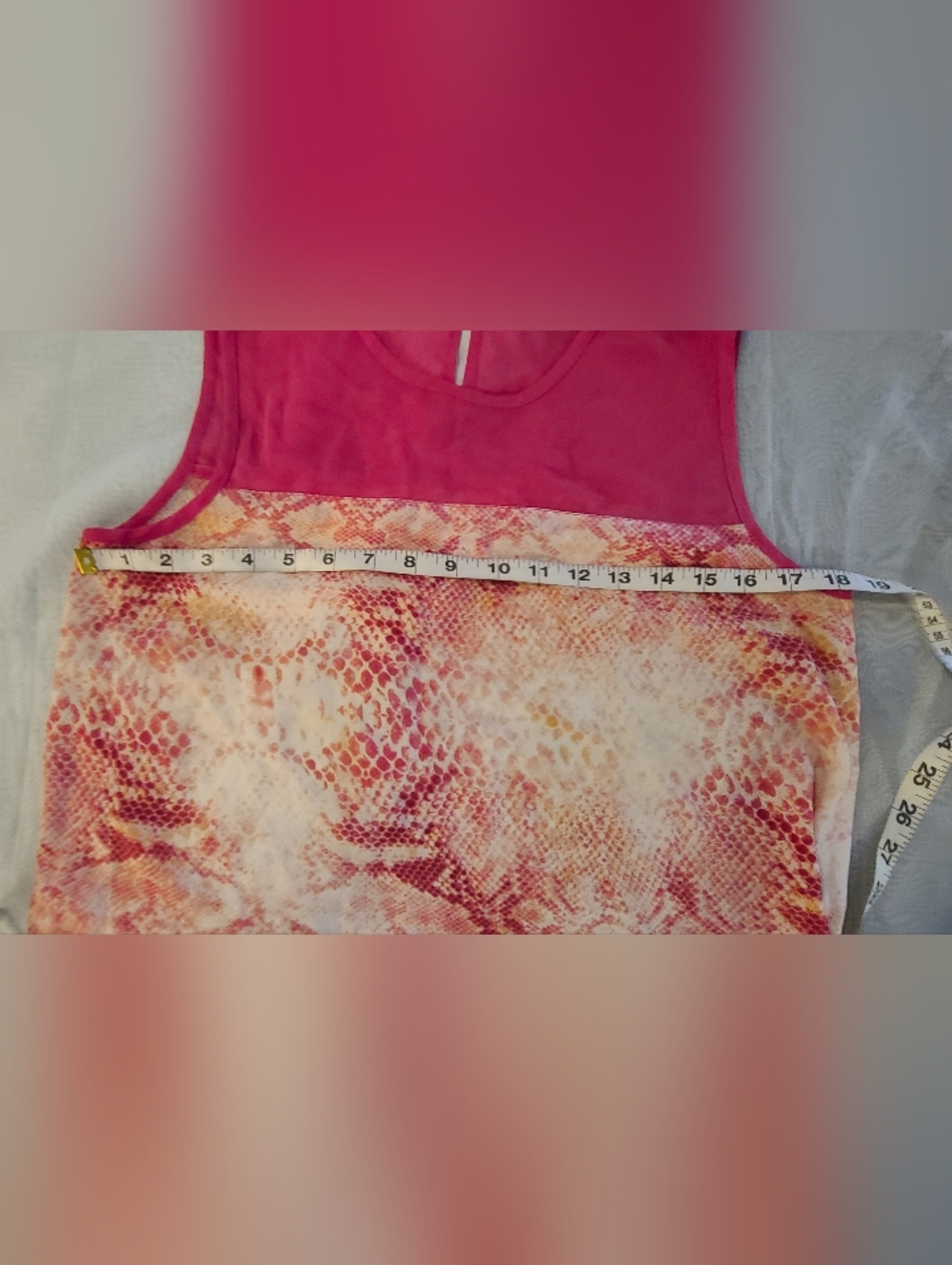 #10 -Vince Camuto Pink and White Sleeveless Sheer Panel Top, Small - Picture 5 of 8